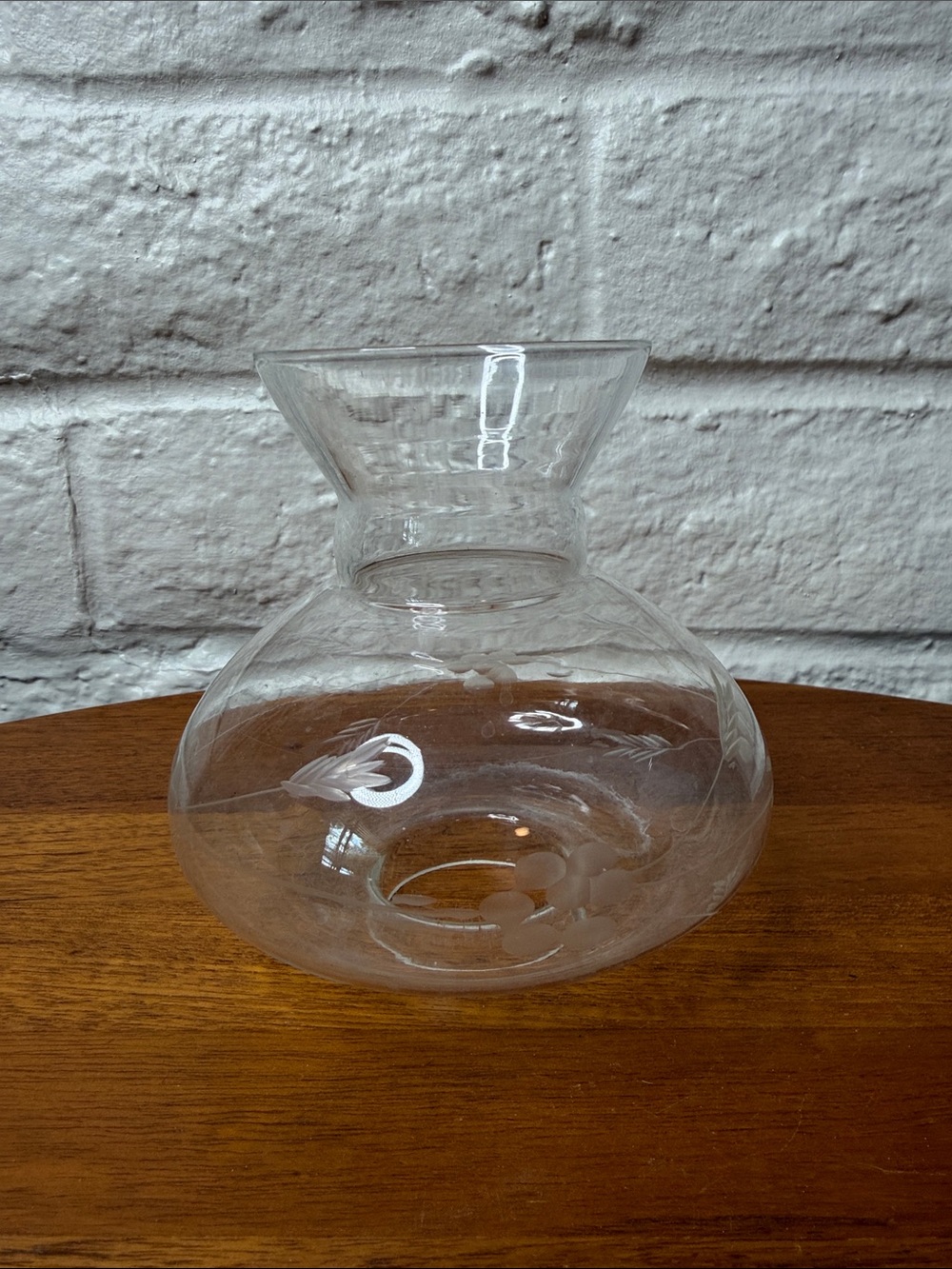 Princess House Chimney Glass Hurricane Lamp Etched Wheat and Leaves 1.9” (48mm)